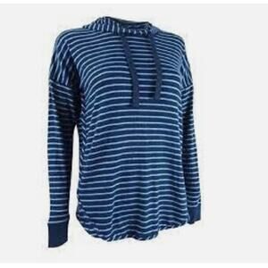 Alfani Cozy Knit Striped Hoodie Blue Size XX-Large NEW Long sleeves round hem